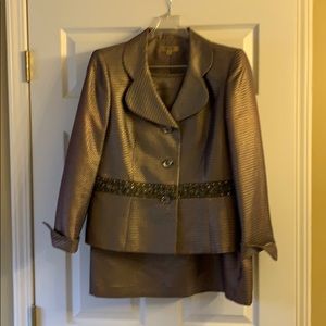 Gold/Bronze women skirt suit